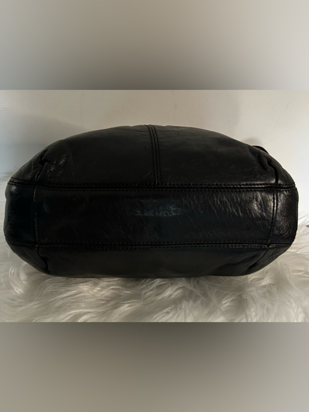 Coach Black Leather Shoulder Bag Snake skin purse Gold Hardware - Picture 11 of 15